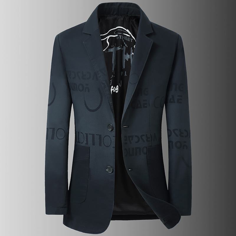 Colbert Heren Casual Pak Licht Luxe 3d-printen Dun Slank Klein ...
