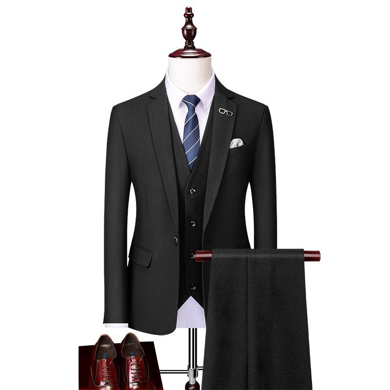 Herenpak Driedelig Bruidegom Trouwpak Bruidsjonkers Jurk Witte Kraag Gentleman Plus Size Herenkleding