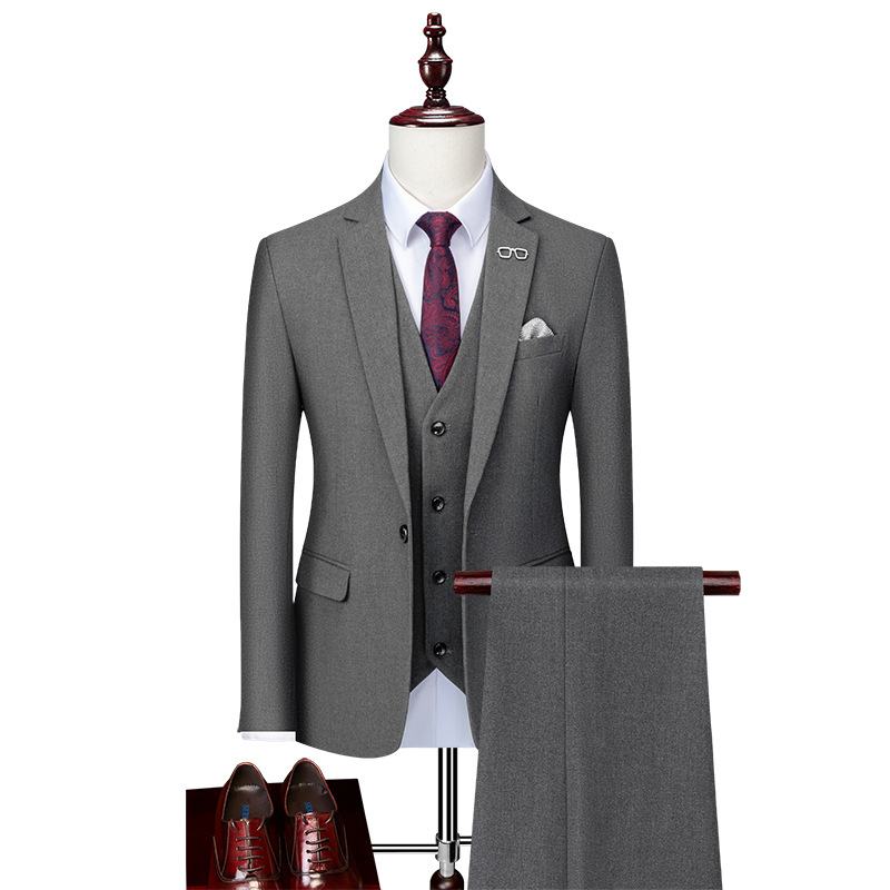Herenpak Driedelig Bruidegom Trouwpak Bruidsjonkers Jurk Witte Kraag Gentleman Plus Size Herenkleding