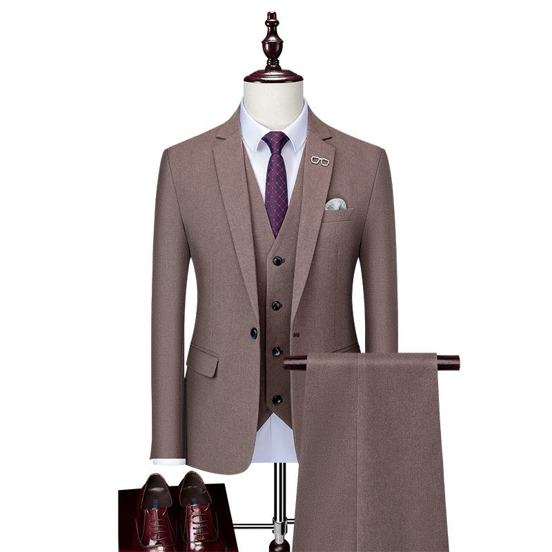 Herenpak Driedelig Bruidegom Trouwpak Bruidsjonkers Jurk Witte Kraag Gentleman Plus Size Herenkleding