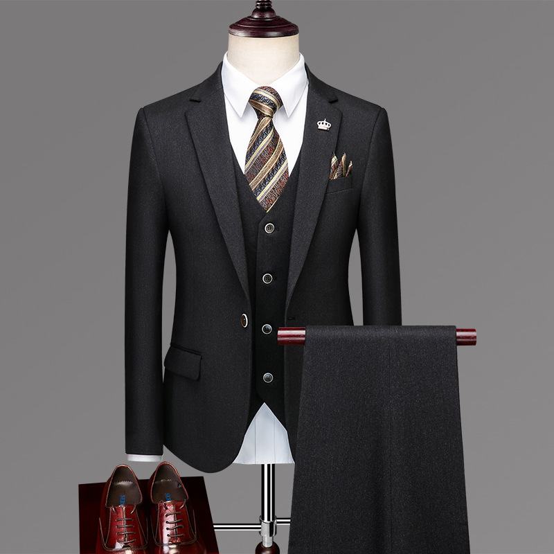 Pak Heren Driedelig Business Casual Professionele Aankleden Bruidsjonkers Bruidegom Trouwjurk